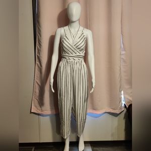 ***Two Piece Pin Striped Wide leg Set (S)